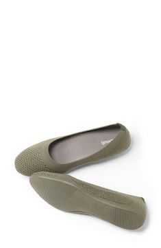 The polish of your favorite slip-on meets the silky-soft and breathable low-impact materials of this ballet flat you can toss in the wash. Sugarcane-based foam in the sole helps keep you grounded and comfortable no matter where your day takes you. Removable insole Tencel® lyocell and textile upper/merino wool and Tencel lyocell lining/SweetFoam EVA sole Tencel lyocell is a sustainably produced fiber made with closed-loop processing Imported This brand has B Corp certification, representing busin Slip-resistant Comfortable Ballet Flats, Comfortable Slip-resistant Ballet Flats, Slip-on Ballet Flats With Textured Sole, Casual Slip-resistant Ballet Flats, Slip-on Slip-resistant Flats, Slip-resistant Slip-on Flats, Casual Slip-on Ballet Flats With Arch Support, Casual Ballet Flats With Arch Support, Comfortable Slip-resistant Synthetic Flats