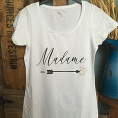 tee shirt madame, tee shirt femme, tee shirt evjf, after wedding, cadeau mariée, mariage, future mariée, bientôt madame de la boutique mlfabric sur Etsy T Shirt Fonts, Future Bride, Bride Wedding, Black Sequins, Bride Gifts, Womens Clothing Tops, Wedding Gift, Cotton Tshirt