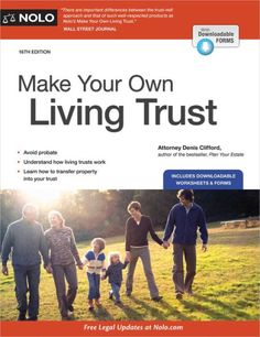 the cover of make your own living trust, with three adults and two children holding hands