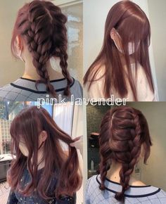 Pinkish Brown Hair, Rose Brown Hair, Hair Colors For Dark Hair, Lavender Hair Colors, Balayage Ideas, Korean Hair Color, Hairstyle Idea, Hair Tint, Hair Inspiration Long