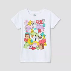 Girls' Squishmallows Short Sleeve Graphic T-shirt - Red : Target Playful Funny Print T-shirt For School, Casual T-shirt With Character Print For Playtime, Playful Cotton T-shirt For Sleepovers, White Character Print Top For Sleepovers, Playful Cartoon Print Top For Sleepover, Playful Cartoon Print Tops For Sleepover, Fun White Tops For Sleepover, Casual Short Sleeve T-shirt For Sleepover, Playful Funny Print T-shirt For Playtime