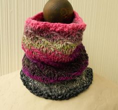 #Colorfulcowl #colorfulscarf  #HandKnitCowl #handknitscarf #Boldcowl #boldscarf #Multicoloredcowl #multicoloredscarf #Stripedcowl #stripedscarf #bonartsstudio #pinkcowl Handmade Multicolor Winter Scarves, Multicolor Hand Knitted Shawl Scarf, Handwoven Multicolor Scarves, Winter Accessories Fashion, Multicolor Hand-knitted Beanie Cap, Handwoven Multicolor One-size Shawl, Knit Cowl, Artist Gifts, Handmade Beauty Products