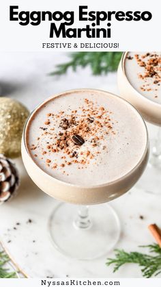 eggnog espresso martini with festive and delicious ingredients