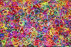 a painting with many different colored rings on it