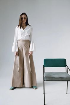 High Waisted Dress Palazzo Pants Wide Leg Custom Pants - Etsy Bosnia and Herzegovina Beige Wide Leg Culottes For Workwear, Chic Beige Wide-leg Culottes, Versatile Beige High-waisted Wide Leg Pants, Elegant Beige Wide Leg Culottes, Elegant High Waist Beige Culottes, Elegant Beige Wide-leg Pants, Modern High-waisted Wide Leg Pants For Spring, Chic Wide Leg Culottes With Loosely Fitted Hips, Chic Culottes With Loosely Fitted Hips