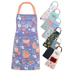 Mainstays Chef Kitchen Apron - the perfect blend of fashion and function for your kitchen routine! This apron is a fashionable way to shield your clothes from spills and stains while you cook, prep, and serve. It comes in eight trendy full-body designs, and the neck strap and 40" back ties ensure a comfortable fit. With a front pouch pocket, you can keep your phone, recipe card, or other kitchen essentials close by. Made from sturdy and soft cotton fabric, this versatile apron is easy to care fo Apron With Pockets, Chef Kitchen, Bib Apron, Chefs Kitchen, Kitchen Apron, Recipe Card, Apron Pockets, But First Coffee, Kitchen Aprons