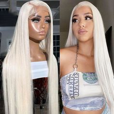 SULMY White Wig Human Hair White Wig, Ice Blonde, Grey Wig, Blonde Lace Front Wigs, Best Wigs, Wig Human Hair, White Blonde, Colored Wigs, Hair Straight