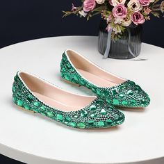 Category:Wedding Shoes; Upper Materials:Faux Leather,PU; Lining Materials:Leatherette; Embellishment:Rhinestone,Crystal; Season:Spring,Fall; Heel Type:Flat Heel; Actual Heel Height:0.59; Gender:Women's; Toe Shape:Pointed Toe; Type:Wedding Flats,Bridal Shoes,Bridesmaid Shoes; Style:Roman Shoes,Luxurious; Heel Height(inch):<1; Outsole Materials:Rubber; Occasion:Party  Evening; Closure Type:Loafer; Shipping Weight:0.7; Listing Date:01/21/2021; Production mode:Self-produce; 2024 Trends:Bling Bling,L Spring Wedding Shoes, Bridesmaid Shoes Flat, Wedding Shoes For Bride, Shoes For Bride, Rhinestone Pumps, Bridal Flats, Luxurious Fashion, Bridal Shoes Flats, Wedding Shoes Flats