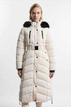 Be Protected From The Elements In Our Puffer Coat, Made In High Quality, Thick, Padded Fabric Stuffed With Luxurious Faux Down, Featuring A Quilted Design, And Cinched, Belted Detailing At The Waist. Wear It Over Any Outfit, Whether Heading Out For A Wintery Walk Or To The Office. Faux Down Padded Belted Hooded Puffer Coat High Quality, Thick, Faux Down Padding Comfortable, Relaxed Silhouette Textured, Padded Detailing Belted Waistline Pocket Features Faux Fur Lined Hood Warm, High Neckline Long Petite Work Outfits, Petite Wedding Guest Dresses, Plus Size Workwear, Outfits Petite, Petite Coat, Plus Size Coats, Fall Outfits For Work, Winter Coats Jackets, Petite Outfits