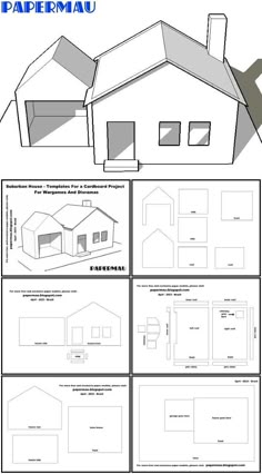 the paper house is shown with instructions to make it