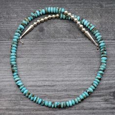 21" turquoise bead necklace featuring sterling findings by the Garcias of Santa Domingo. Turquoise beads are 8 mm in diameter. Cheap Vintage Turquoise Beaded Necklace, Cheap Beaded Turquoise Necklace Gift, Affordable Turquoise Beaded Chain Jewelry, Southwestern Single Strand Turquoise Necklace, Turquoise Beaded Necklaces With Sterling Silver Clasp, Turquoise Single Strand Round Necklace, Turquoise Single Strand Necklace, Turquoise Necklace With Round Beads And Sterling Silver Clasp, Turquoise Necklace With Sterling Silver Clasp And Round Beads