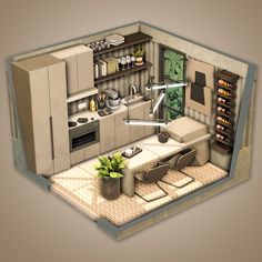 Sims 4 Brutalist, Sims 4 Interior Cc, The Sims 4 Kitchen, Sims 4 Room, House Sims 4, Sims 4 Houses Layout, Cool Room Designs, The Sims 4 Lots