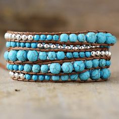 Turquoise Wrap Bracelet, Spiritual Bracelets, Treasure Jewelry, Boho Wrap Bracelet, Natural Turquoise Stone, Turquoise Bead Bracelet, Boho Hippie Chic, Boho Chic Jewelry, Wrap Bracelets