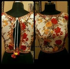 20+ Latest Floral Printed Saree Blouse Designs to try this year || Styling Tips for Floral printed blouse | Bling Sparkle Saree Jackets, Boat Neck Blouse, Indian Saree Blouse, Saree Blouse Patterns, Choli Designs, Salwar Kamiz, Patiala Salwar, Ghagra Choli