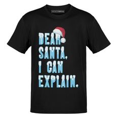 Funny Christmas Santa Naughty Nice Holiday Short Sleeve Crew Neck T-Shirt Size: L.  Color: Multicolor.  Gender: unisex.  Age Group: kids. Holiday Black T-shirt With Letter Print, Black Graphic Print T-shirt For Holiday, Funny Black Christmas T-shirt, Black Christmas Tops With Text Print, Black Tops With Text Print For Christmas, Black Text Print Top For Christmas, Funny Graphic Print T-shirt For Holidays, Fun Letter Print T-shirt For Holiday, Nice Holiday