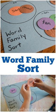 the word family sort is an easy way to teach kids how to use it