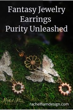 The utter beauty of lacy butterflies will enchant everyone around you. Cast a spell on your evening and make it magical! Fantasy Jewelry Earrings, Peach Crystals, Whimsical Jewelry, Adored Vintage