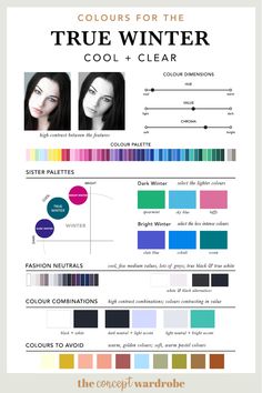 Cool Winter Colors To Avoid, Cool Winter Personal Color, Cold Winter Skin Tone, Clear Winter Colour Palette, True Winter Makeup Colors, Cold Winter Color Type, Cool Winter Color Palette Jewelry, True Winter Color Palette Analysis, True Winter Neutral Color Palette