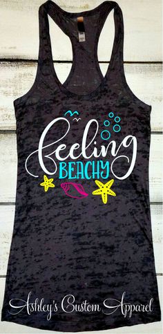 Beach Vacation Shirts Funny Beach Tank Top Feeling Rather Beachy Flowy Bella Muscle Tank Summer Vacation Shirt Cruise Shirt Beach Cover Up Please see additional photos for product measurements and a color chart. The color shown is royal marble. This listing is for a Bella+Canvas WOMENS FLOWY SCOOP MUSCLE TANK. It is a feminine version of the muscle tank and is relaxed with a drapey fit. It is designed with a super soft poly-viscose fabrication that softly drapes around curves. It features elonga Funny Beach Shirts, Flowy Swimsuit, Beach Vacation Accessories, Funny Vacation Shirts, Vacation Tank Top, Resting Beach Face, Funny Beach, Tank Swimsuit, Face Funny