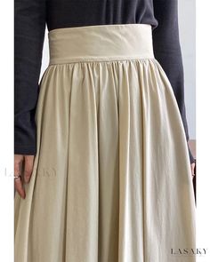 Lasaky - Exquisite High-Waisted A-Line Pleated Midi Skirt with Elegantly Flared Hem Umbrella Skirt, Skirt Skirt, Color Fabric, Pleated Midi Skirt, Ruffle Skirt, Pocket Dress, Types Of Skirts, Coat Dress, A Line Skirt