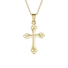 A beautiful and timeless classic, our Filigree Cross Necklace serves as a cherished emblem of faith and love. Classic 14k Gold Necklaces, Classic 14k Gold Necklace With Elegant Design, Timeless White Gold Cross Necklace, Yellow Gold Cross Pendant For First Communion, Yellow Gold Cross Pendant Necklace For First Communion, Timeless Sterling Silver Cross Pendant Necklace, Classic Yellow Gold Necklaces, Classic Yellow Gold Necklace With Elegant Design, Classic White Jewelry With Classic Design