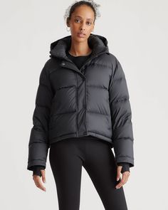 Responsible Down Cropped Puffer Jacket Winter Activity, Cropped Puffer Jacket, Long Puffer, Puffer Jacket Women, Just Run, Animal Welfare, Winter Activities, Warm Coat, Best Practices