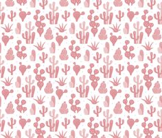 pink and white cactus pattern with dots