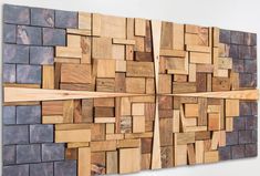 a piece of wood that has been made out of different types of wooden planks