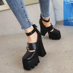 Gender: For WomenStyle: Fashion,KoreanOccasion: Casual,Party/Club,Office/CareerHeel Height: 15cmPlatform Height: 5.5cmSeason: Spring,Summer,Fall/Autumn,WinterPackage Contents: 1 x Shoes (Pair)Please see our size guide as below, you can choose the size according to your foot length and width. If your foot is a little wide and thick, we suggest you choose 1 size larger.Size Guide:28 = foot length 18.5-19cm (Foot width=6.5-7cm)29 = foot length 19-19.5cm (Foot width=7cm)30 = foot length 19.5-20cm (F Punk Platform Heels With Pointed Toe, Punk Chunky Platform Heels With Pointed Toe, Faux Leather Chunky Platform Heels, Edgy Closed-toe Platform Heels, Edgy Closed Toe Platform Heels, Edgy Chunky Platform Heels With Closed Toe, Edgy Platform Closed Toe Heels, Faux Leather Platform Heels, Faux Leather High Heel Platform Shoes