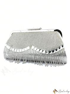 BirdinBag - Bolsa de fantasía decorada con brillantes: ideal para bodas, bailes de graduación y fiestas Embellished Rectangular Clutch For Banquets, Embellished Rectangular Clutch For Banquet, Rectangular Clutch With Rhinestones For Banquet, Embellished Clutch For Banquet, Formal Silver Shoulder Bag With Bling, Silver Handheld Bag For Banquet, Elegant Embellished Bags For Banquets, Glamorous Handheld Bag For Banquet, Elegant Embellished Bag For Banquet