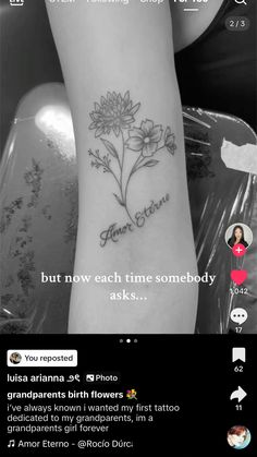 a woman's foot with flowers on it and the caption that says, i love you now each time somebody asks