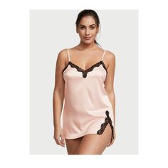 Victoria Secrets Tease Satin Lace-Trim Mini Slip! New With Tags! Reg. $50 Feminine Pink Camisole For Night, Pink Fitted Camisole For Night, Pink Lace Trim Camisole For Night, Elegant Pink Camisole For Night Out, Elegant Pink Camisole For Daywear, Pink Feminine Camisole For Night Out, Feminine Pink Camisole For Night Out, Victoria's Secret Pink Camisole With Spaghetti Straps, Victoria's Secret Pink Spaghetti Strap Camisole