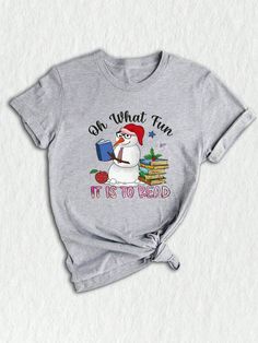 Get into the holiday spirit with our Oh What Fun It Is To Read Shirt! This festive Snowman T-Shirt is perfect for Christmas, whether you're a teacher, librarian, or just a book lover. Embrace the holiday season with this fun and stylish Holiday Shirt that celebrates the joy of reading.Oh What Fun It Is To Read Shirt, Snowman T-Shirt, Christmas Teacher Shirt, Holiday Shirt, Christmas Librarian, Book Lover Shirt Athletic Heather Casual  Short Sleeve  Animal,Cartoon,Christmas,Colorblock,Figure,Geom Gnome Thanksgiving Shirts, Christmas Shirts For Teachers, Hallothanksmas Shirt, Shirts For Teachers, Gnome Shirt, Spreading Christmas Cheer, Happy Hallothanksmas, Halloween Gnome, Christmas And Halloween