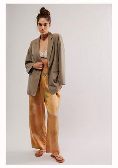 Silk Box Pants Our Silk Box Pants epitomize the perfect blend of luxury and comfort. They are meticulously crafted from super luxe silk charmeuse. This material is renowned for its softness and sheen, making these pants a must-have in your wardrobe. Each piece is individually hand dyed - color and pattern may vary per garment. Details Side seam pockets Content -100% Silk Charmeuse Chic Silk Pants For Spring, Chic Spring Silk Pants, Spring Silk Straight Pants, Elegant Silk Pants With Relaxed Fit, Elegant Relaxed Fit Silk Pants, Spring Silk Lounge Pants, Spring Silk Loungewear Pants, Silk Loungewear Pants For Spring, Relaxed Fit Silk Trousers