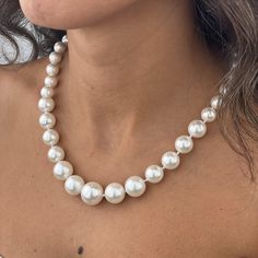 You can find these graduated pearl necklaces only in our store.  Discover the privilege that perfect women's pearl necklaces will create in your style.  Features of the necklace: - Pearl size: 8-16 mm - Pearl color: White - Gray - Turquoise - Clasp:  Stainless Steel Lobster Clasp - Necklace size: 19"(49 cm) You may choose extra chain extension (2 inches - 5 cm) - Design code: WPN0084 ** Since all of our pearl necklace creations are handmade, it usually takes us 1-2 business days to create your o Formal Round Pearl Chain Beaded Necklace, Formal Beaded Necklace With Pearl Pendant, Formal Pearl Pendant Beaded Necklace, Formal Single Strand Pearl Beaded Necklace, Formal Pearl Beaded Necklaces With Pearl Drop, Pearl Charm Bridal Necklace With Round Beads, Classic Pearl Beaded Necklace For Formal Occasions, Bridal Necklace With Round Pearl Beads And Charm, Formal Pearl White Beaded Necklace With Pearl Drop