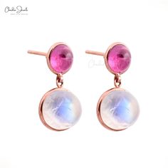 Description "Indulge in elegance with our handmade Real 14k Rose Gold Two Stone Earrings featuring 1.87Ct Pink Tourmaline & Moonstone. Adorned with dazzling diamonds, they're a timeless expression of sophistication. Product Details SKU CJ-E-2250-RM-TM-RG-NP Product dimension - Metal 14K Solid Rose Gold Birthstone June RAINBOW MOONSTONE DETAILS Size 10x8mm Quality AAA Pieces 2 Weight 1.87carats Setting Wire Enhancement None PINK TOURMALINE DETAILS Size 6mm Quality AAA Pieces 2 Weight 1.56 carats Diamond Dangle Earrings, Moonstone Earrings, Pink Tourmaline, Stone Earrings, Rainbow Moonstone, Moonstone, Tourmaline, Jewelry Box, Dangle Earrings