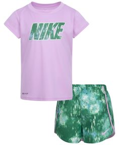 in stock Girls Athletic Outfits, Kids Activewear, Nike Tshirt, Nike Kids, Nike Fashion, Athletic Outfits, T Shirt And Shorts, Nike Dri Fit, Dri Fit