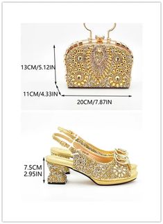 Fashionable Italian Shoes and Bag Set Nigerian wedding shoes and bag set Chic Gold Wedding Shoes For Guests, Gold Evening Bag For Formal Summer Events, Gold Evening Bag For Summer Wedding, Luxury Wedding Bags For Summer, Glamorous Formal Bags For Summer, Elegant Wedding Bag For Summer, Elegant Summer Wedding Bag, Elegant Summer Wedding Bags, Italian Shoes