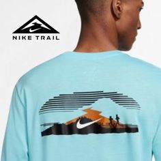 It Might Feel Like Your Favorite Old Tee, But The Men's Nike Dri-Fit Long-Sleeve Trail T-Shirt Is Built With Sweat-Wicking Power That Befits A Favorite Running Top. Nike Trail Collection Is Created With Insights From Trail Runners To Develop Gear Designed Specifically For Outdoor Miles Soft-Feel Jersey Fabric Is Smooth Against Skin; Dri-Fit Technology Helps You Stay Dry And Comfortable Oversize Graphic Celebrates Finding Your Peace On Rocky Roads Standard Fit Offers A Relaxed, Easy Feel 5% Polye Nike Long Sleeve Cotton Shirt, Nike Cotton Long Sleeve Shirt, Blue Crew Neck Shirt For Outdoor, Nike Casual Long Sleeve Shirt, Long Sleeve Running Shirt, Waffle Shirt, Nike Long Sleeve, Top Nike, Trail Runners