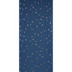 a blue and gold wallpaper with stars in the night sky on top of it