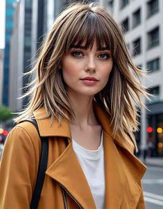 33 Stunning Layered Hair With Curtain Bangs Styles You Need To Try! - Glamour Corner Long Blonde Shag With Bangs, Balayage Bangs Blonde, Hair Styles Medium Length With Bangs, Womens Bangs Haircut, Blonde Hair Fringe Bangs, Hairstyles Medium Length With Bangs, Medium Hairstyle Women With Bangs, Layered Haircuts For Medium Hair With Bangs, Hair With Bangs And Layers