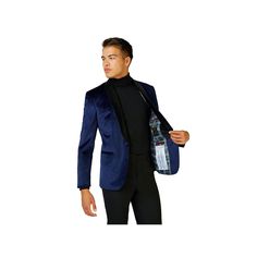 Make a bold statement this holiday season with this men's OppoSuits blazer. Make a bold statement this holiday season with this men's OppoSuits blazer. Button front 4-pocket Long sleevesFIT & SIZING Modern fitFABRIC & CARE Polyester Machine wash - delicate Imported Size: 52 REG. Color: Blue. Gender: male. Age Group: adult. Notch Lapel Blazer For Business And Festive Occasions, Blue Blazer With Suit Collar For Winter, Winter Blue Blazer With Suit Collar, Blue Winter Blazer With Suit Collar, Designer Suits For Fall Party, Slim Fit Suit Collar Outerwear For Party, Designer Festive Business Blazer, Classic Slim Fit Party Outerwear, Slim Fit Blazer With Suit Collar For Party