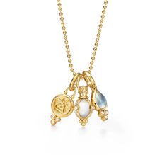 Temple St Clair Jewelry - 18K Signature Charm Necklace | Manfredi Jewels Crystal Amulet, Board Party, Diamond Chain Necklace, Amulet Charm, Horseshoe Pendant, Signature Necklace, Horseshoe Necklace, Angel Charm, Blue Moonstone