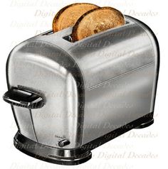 a toaster with two slices of bread in it