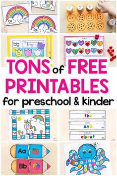 tons of free printables for preschool and kinder