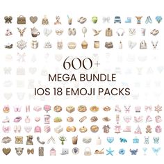 a large collection of images with the words 600 mega bundle in white and pink colors