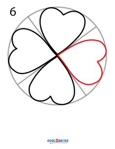 how to draw a four leaf clover in 6 easy steps step by step drawing instructions for kids