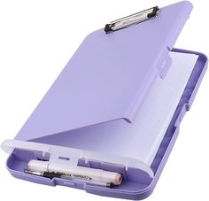 a purple case with two pens in it