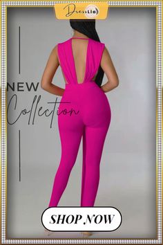 Deep V-neck Bandage Sleeveless Bodycon Jumpsuit Elegant Sleeveless High Stretch Jumpsuits And Rompers, Elegant Sleeveless High Stretch Jumpsuit, Bodycon Sleeveless Bodysuit For Night Out, Sleeveless Pink Bodysuit For Club, V-neck Bodycon Bodysuit For Summer, Chic Sleeveless Pink Bodysuit, Chic Pink Sleeveless Bodysuit, Summer V-neck Bodycon Bodysuit, High Stretch Solid V-neck Jumpsuits And Rompers