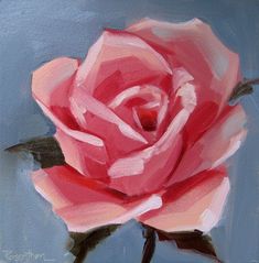 Painting Roses, Acrylic Painting Flowers, Simple Canvas Paintings, Simple Rose, Acrylic Painting Ideas, Hur Man Målar, Things To Paint, Flower Paintings